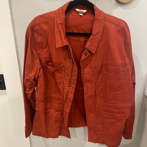 Cotton Work Jacket - Time And Tru Red-Orange Canvas Jacket - Large